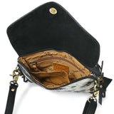 American Darling Small Crossbody Beautifully Hand Tooled Hair on Leather women handbag Purse