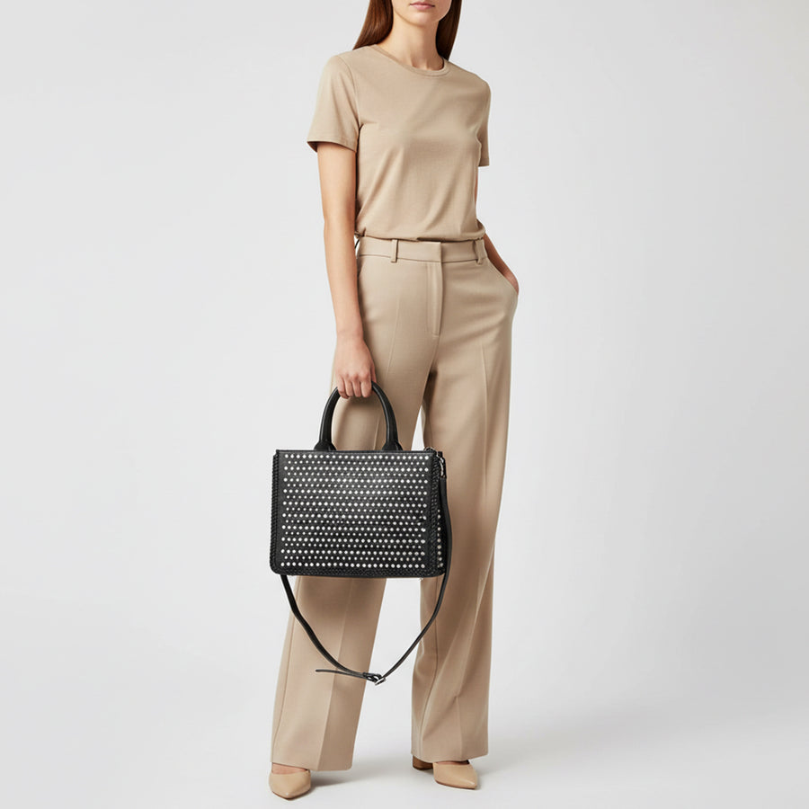 American Darling Leather Studded Tote Bag Women Shoulder & Crossbody Handbag