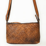 American Darling Crossbody Bag Beautifully Basketweave tooled Genuine Leather women bag