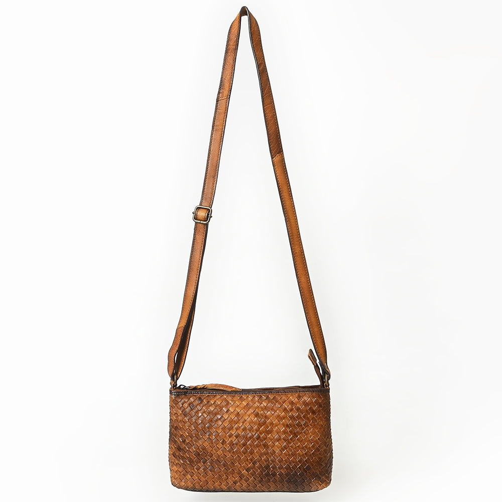 American Darling Crossbody Bag Beautifully Basketweave tooled Genuine Leather women bag