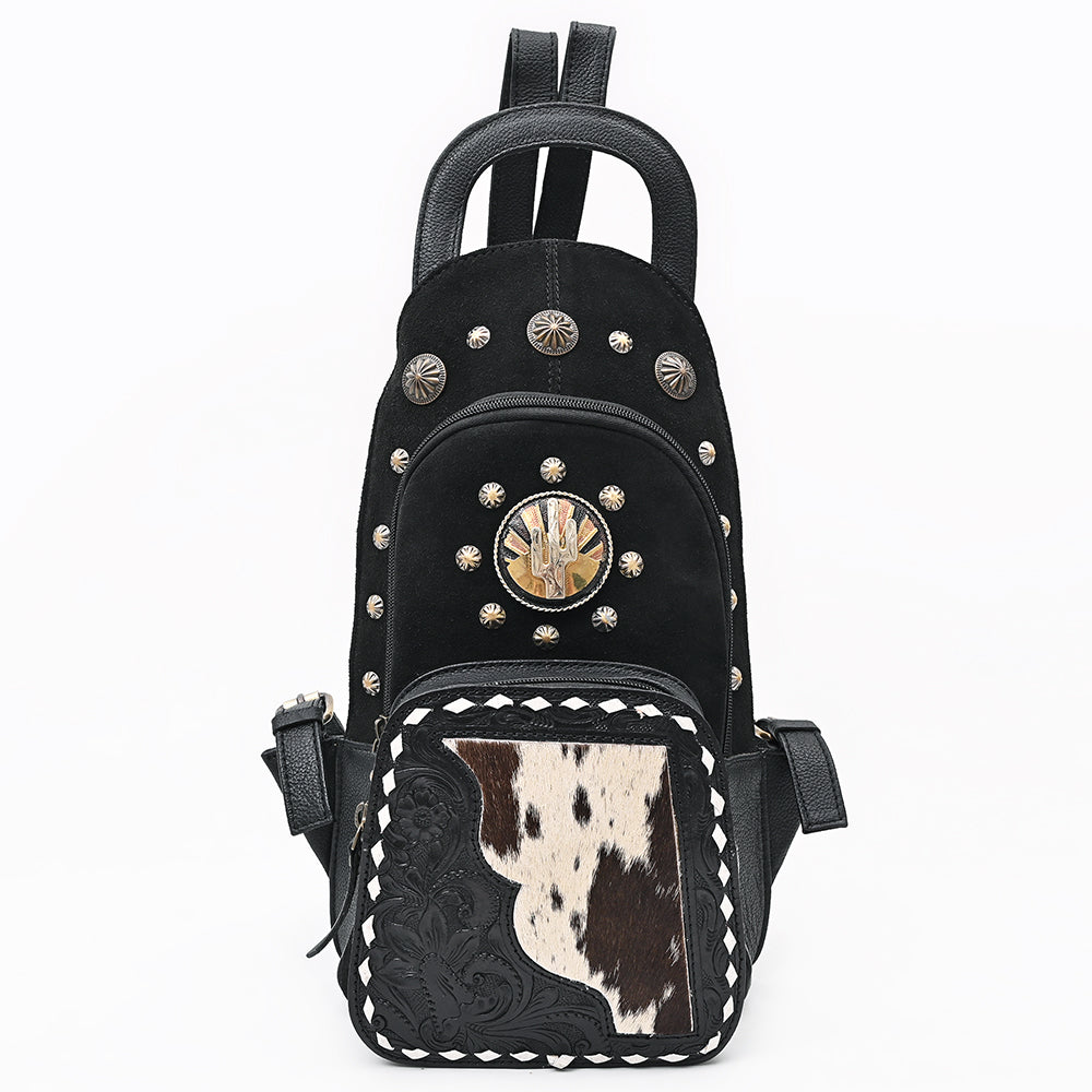 American Darling Sling Beautifully Hand Tooled Suede Genuine Leather women bag