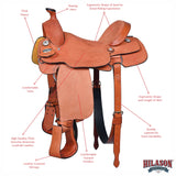 Hilason Western Horse Saddle American Leather Ranch Roping Cowboy