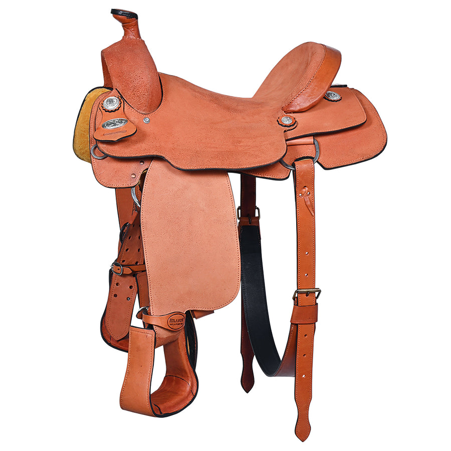 16 In Hilason Western Horse Saddle American Leather Ranch Roping Cowboy - Uhorse
