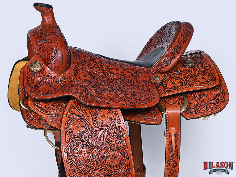 Hilason Western Horse Saddle American Leather Ranch Roping Cowboy