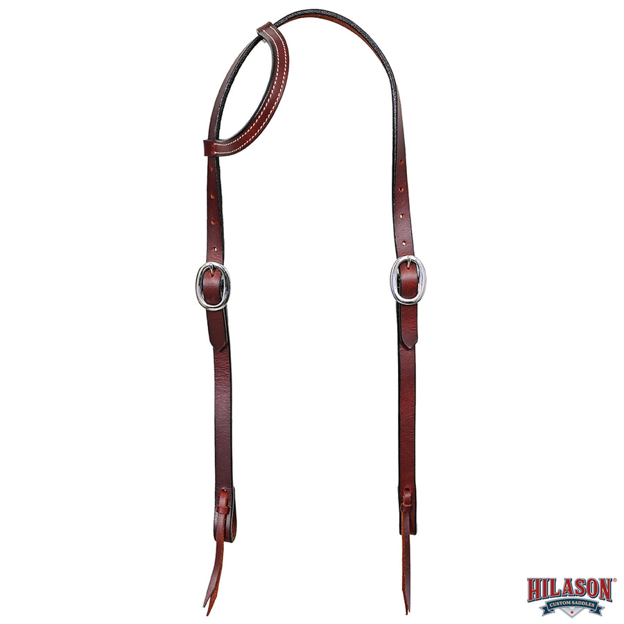HILASON Western Horse Genuine Leather One Ear Headstall Tack Plain Dark Brown