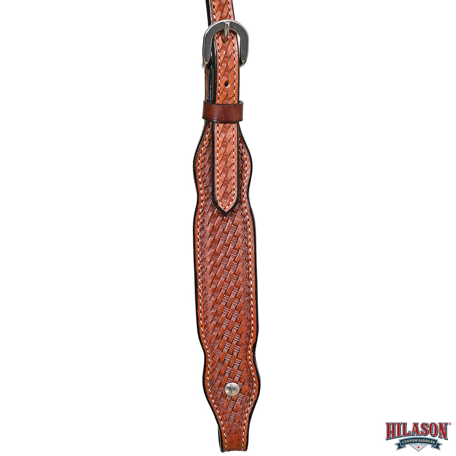HILASON Western Horse Genuine Leather Headstall Tack Basketweave Tan
