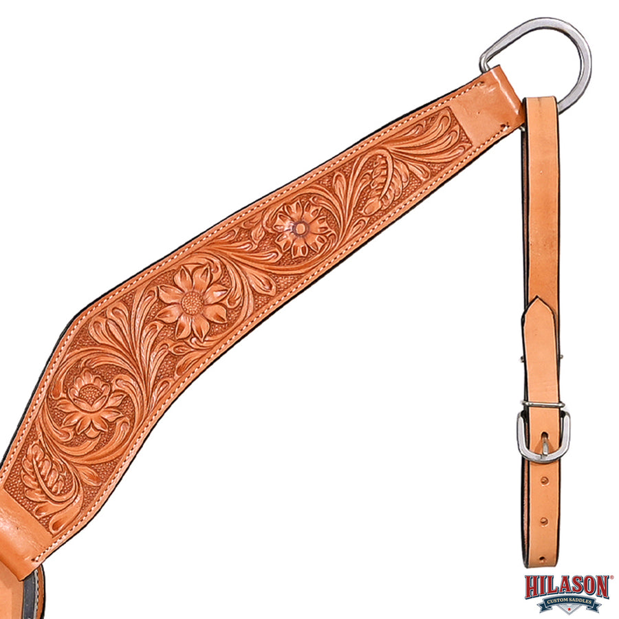 HILASON Western Horse Genuine Leather Breast Collar Tack Hand Tooled Tan