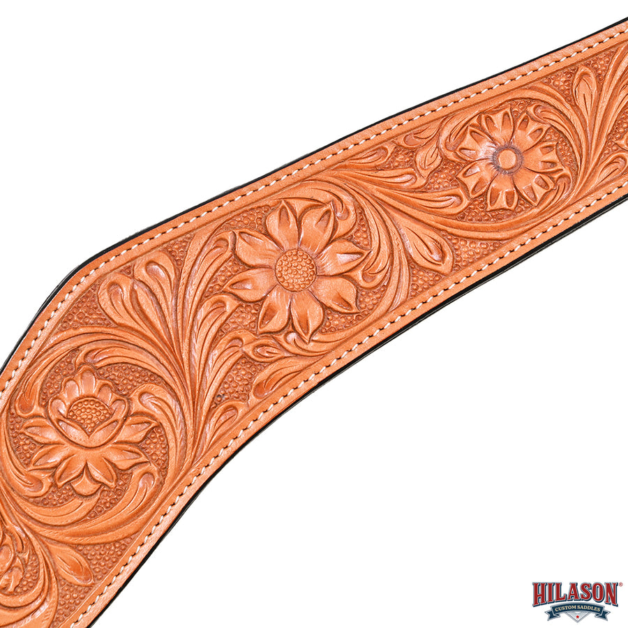 HILASON Western Horse Genuine Leather Breast Collar Tack Hand Tooled Tan