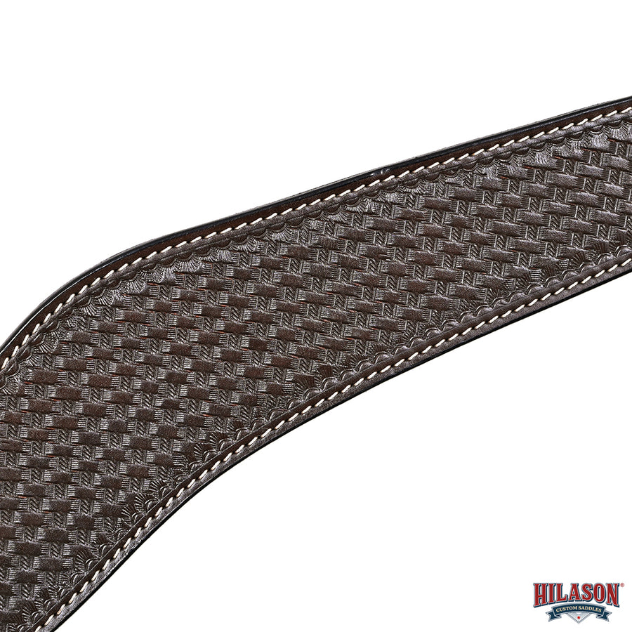 HILASON Western Horse Genuine Leather Breast Collar Tack Basketweave Dark Brown