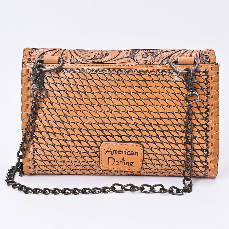 American Darling Women's Crossbody Western Hand Tooled Genuine Leather Handbag