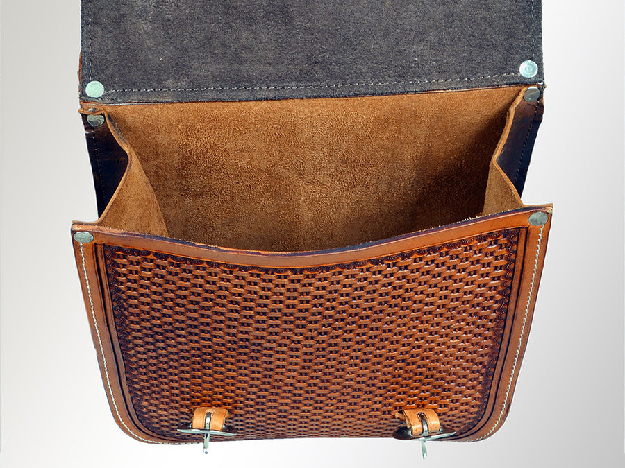 HILASON Soft Leather Horse Saddle Bag Brown | Equestrian Western Adjustable Closure