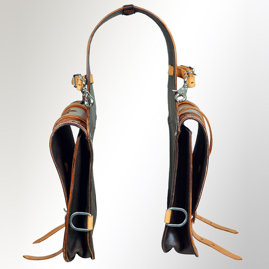 HILASON Soft Leather Horse Saddle Bag Brown | Equestrian Western Adjustable Closure