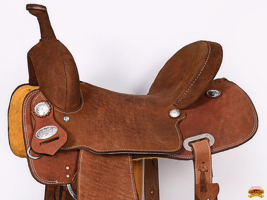 Hilason Western Horse Saddle Barrel Racing Trail Pleasure Genuine Leather Brown