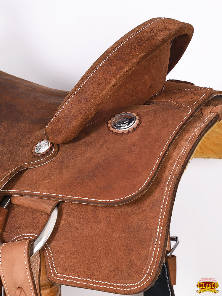 Hilason Western Horse Ranch Roping Roper Genuine Leather Saddle Brown
