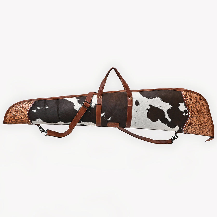 American Darling Hair on Hand Tooled Genuine Western Leather Gun Case| Shoulder Bag Case