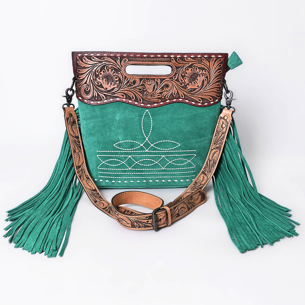 American Darling Crossbody Hand Tooled Genuine Suede Leather Women Bag Western Handbag Purse
