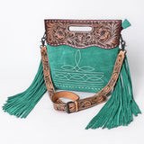 American Darling Crossbody Hand Tooled Genuine Suede Leather Women Bag Western Handbag Purse