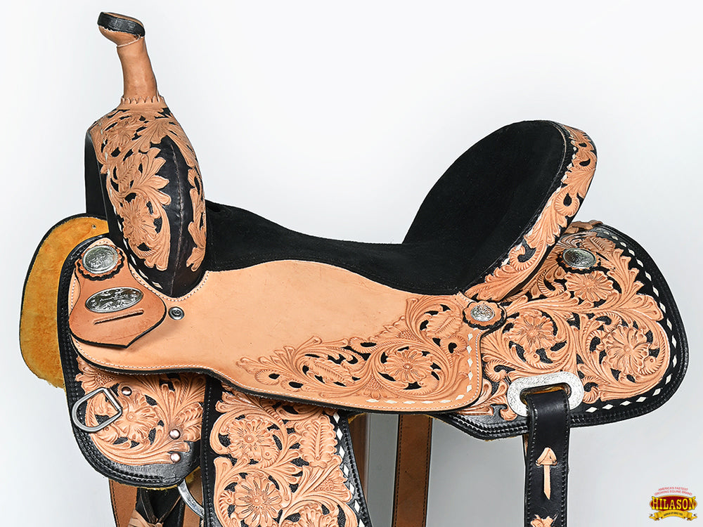 Hilason Western Horse Barrel Racing Trail American Leather Saddle Brown