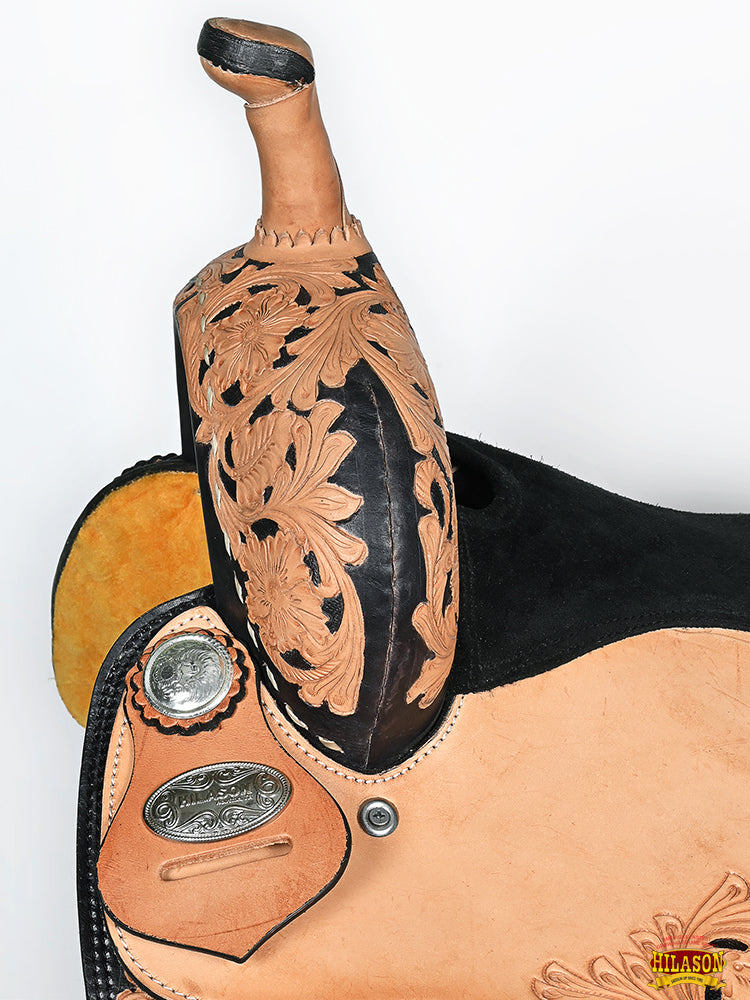Hilason Western Horse Barrel Racing Trail American Leather Saddle Brown