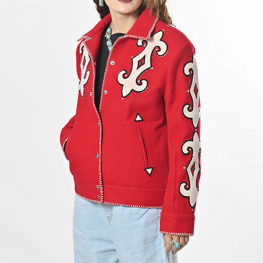 American Darling Western Apparel Embroidered Woolen Fabric Handcrafted Heritage Jacket with Braided Accents for Women