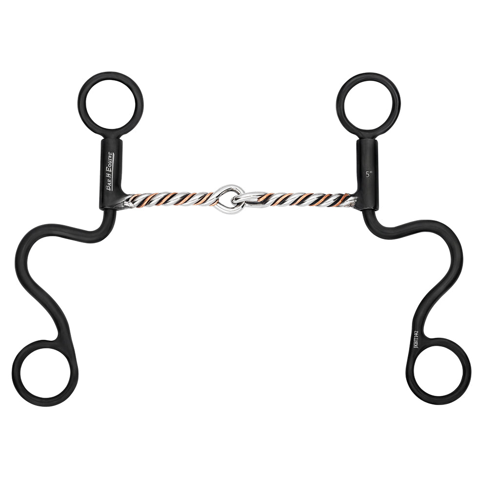 BAR H EQUINE Western Antique Short Shank Bit with Twisted Wire Mouthpiece