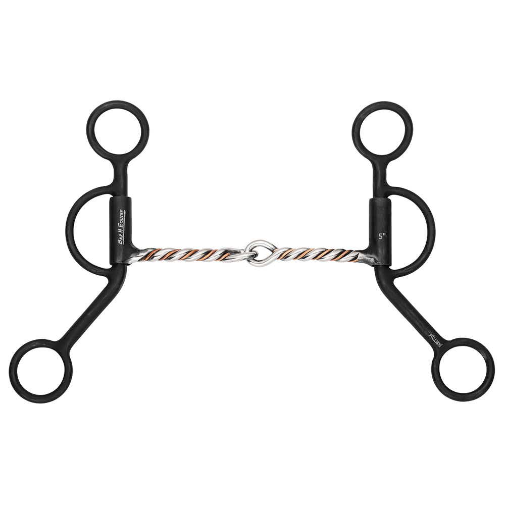 BAR H EQUINE Western Antique Argentine Shank Bit with Twisted Wire Mouthpiece