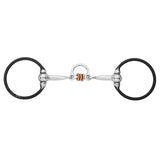 BAR H EQUINE Western O-Ring Snaffle with Copper Roller & Floating Center Ring
