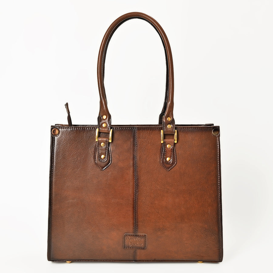 American Darling Western Leather Tote Bag Quilted Boot Stitched Embroidery Genuine Full Grain Leather Handcrafted Shoulder Bag