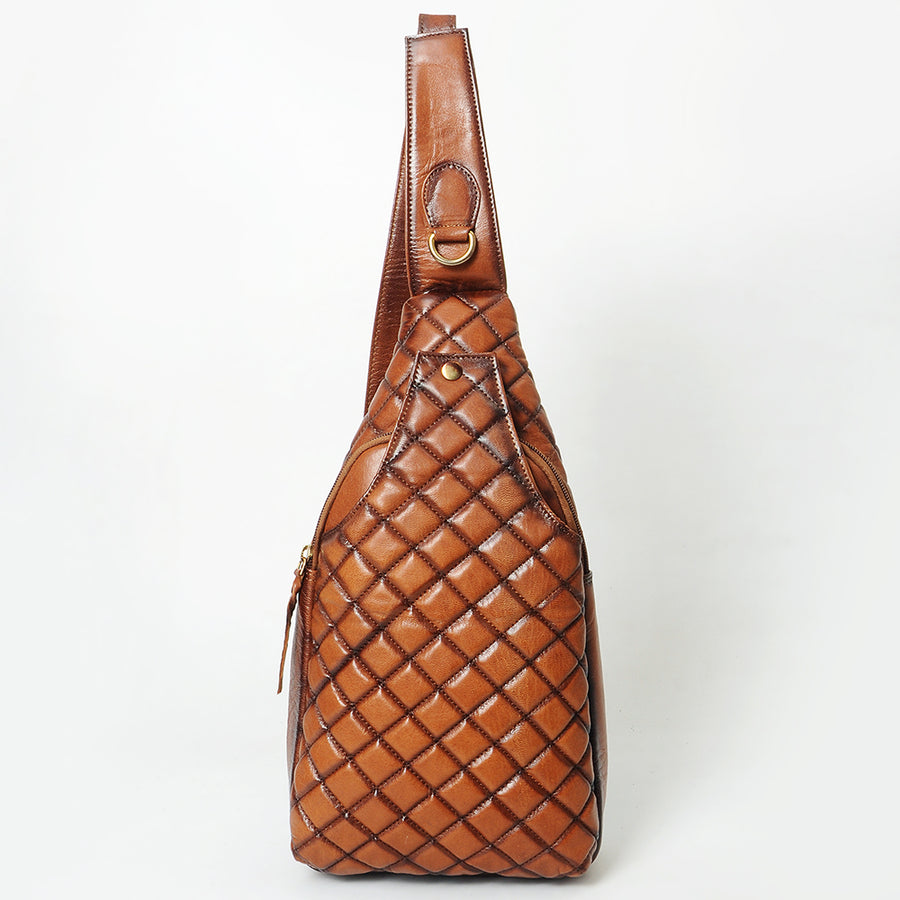 American Darling Sling Bag Beautifully Quilted Genuine Leather women
