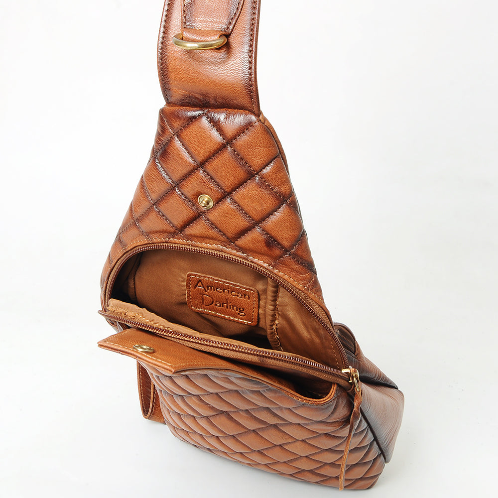 American Darling Sling Bag Beautifully Quilted Genuine Leather women bag