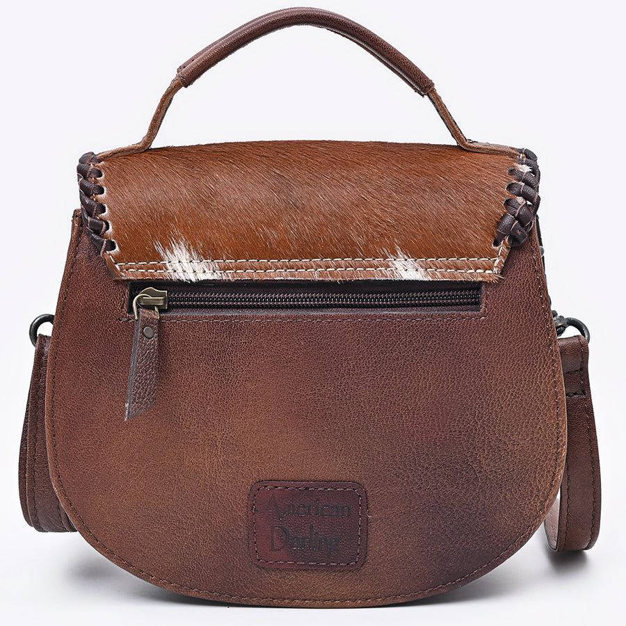 American Darling Hair-On Cowhide Genuine Leather Western Crossbody Bag with Adjustable Strap 7in (H) X 12in (W) X 2in (D)