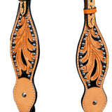 HILASON Western Horse Headstall Genuine American Leather Floral Tan