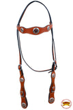 HILASON Western Horse Headstall Genuine American Leather tan