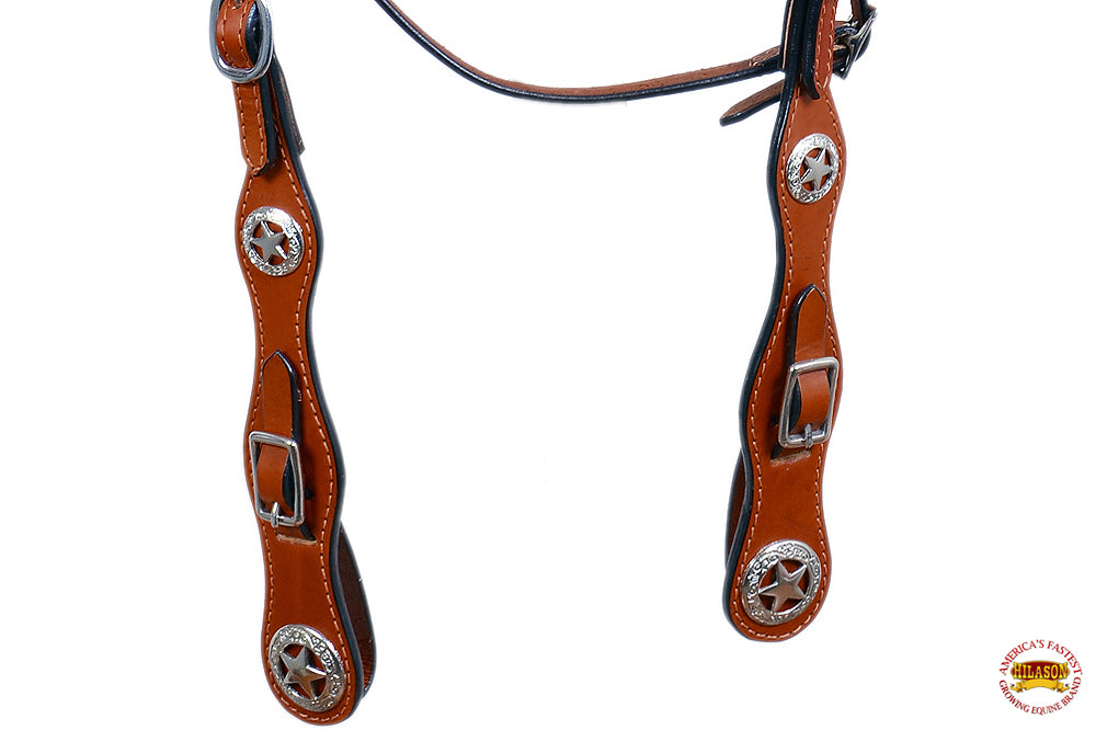 HILASON Western Horse Headstall Genuine American Leather tan