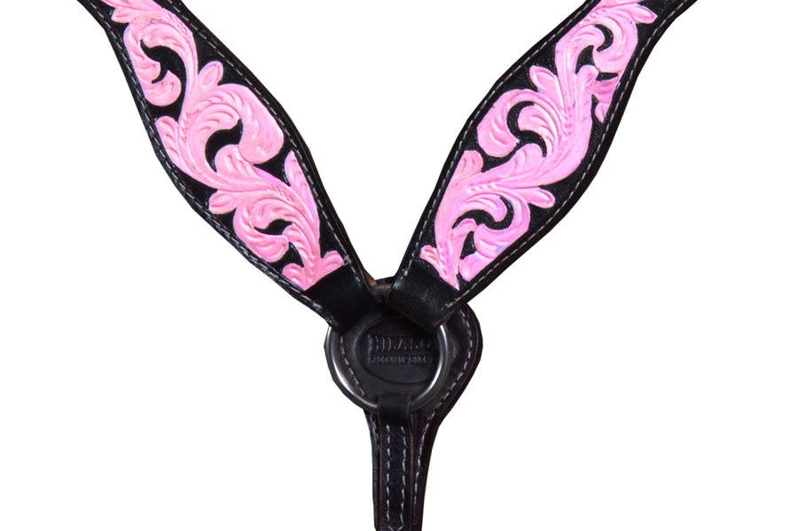 HILASON Western Horse American Leather Headstall Breast Collar Tack Black