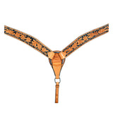 Hilason Western Horse Breast Collar Handtooled American Leather Tan