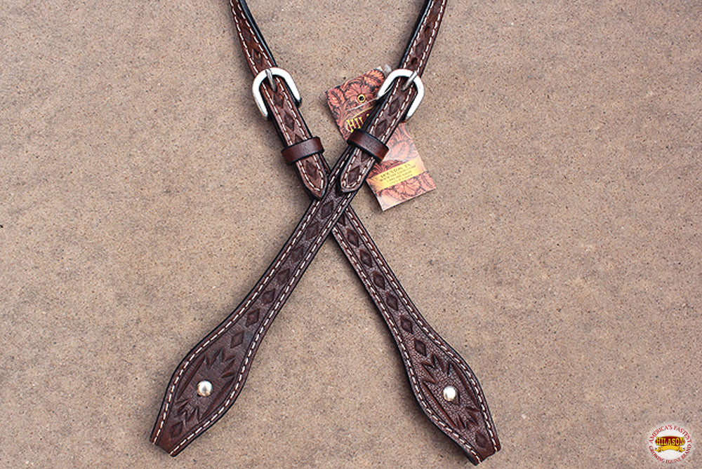 HILASON Western Horse Headstall Genuine American Leather brown