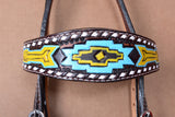 HILASON Western Horse Headstall Tack Genuine American Leather Hand Painted