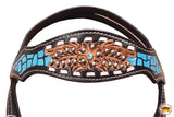 HILASON Western Horse Headstall Tack Genuine American Leather Black