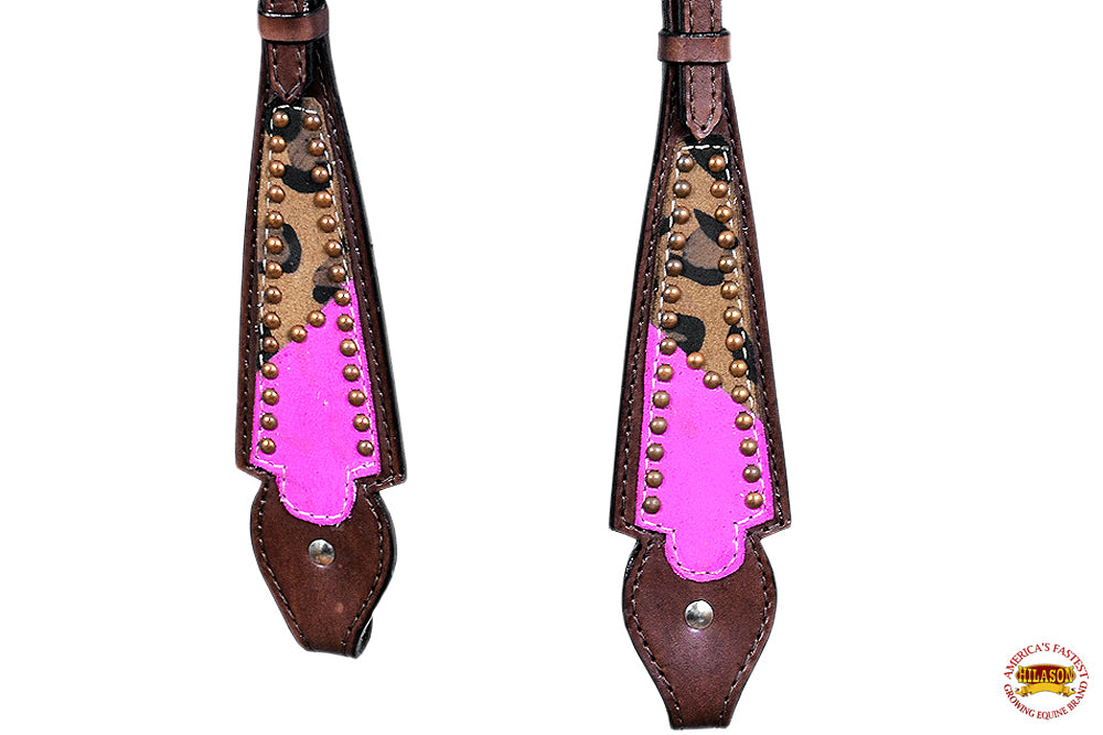 HILASON Western Horse Headstall Breast Collar Genuine American Leather Dark Brown