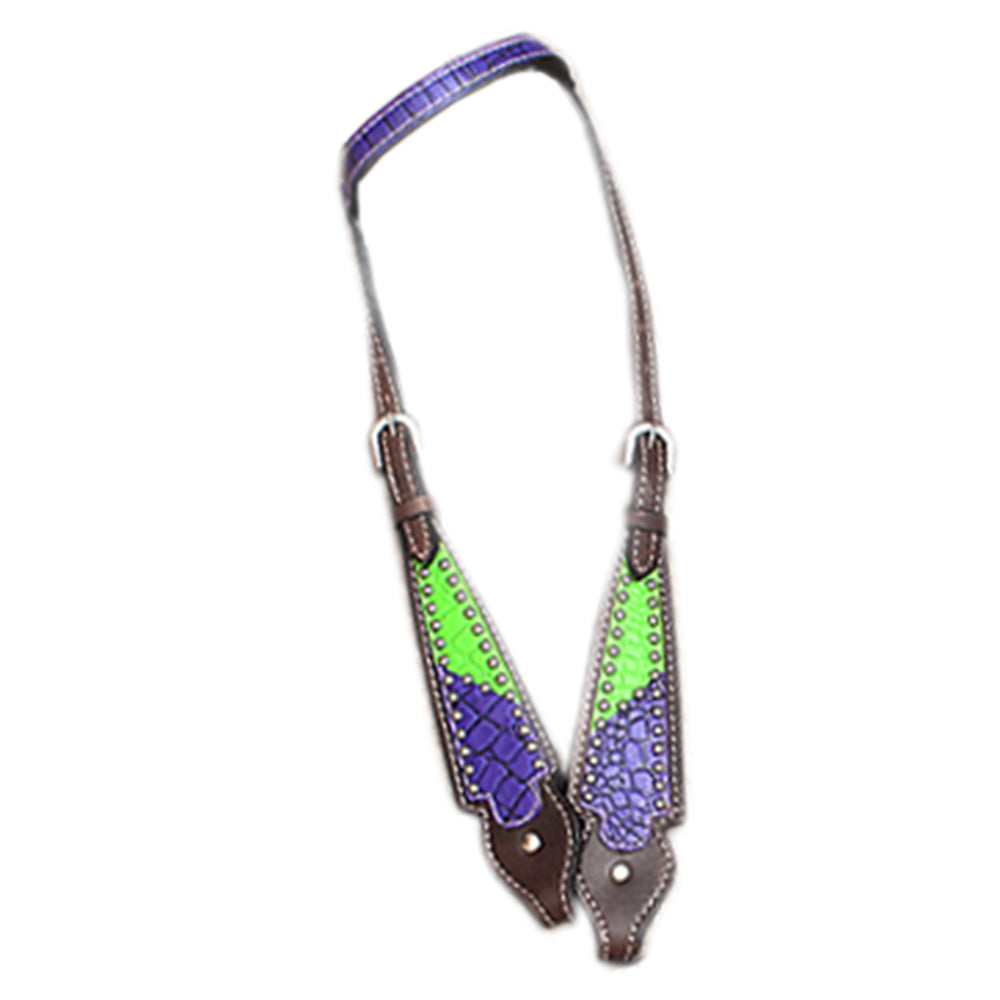 HILASON Western Horse Headstall Tack Genuine American Leather Dark Brown