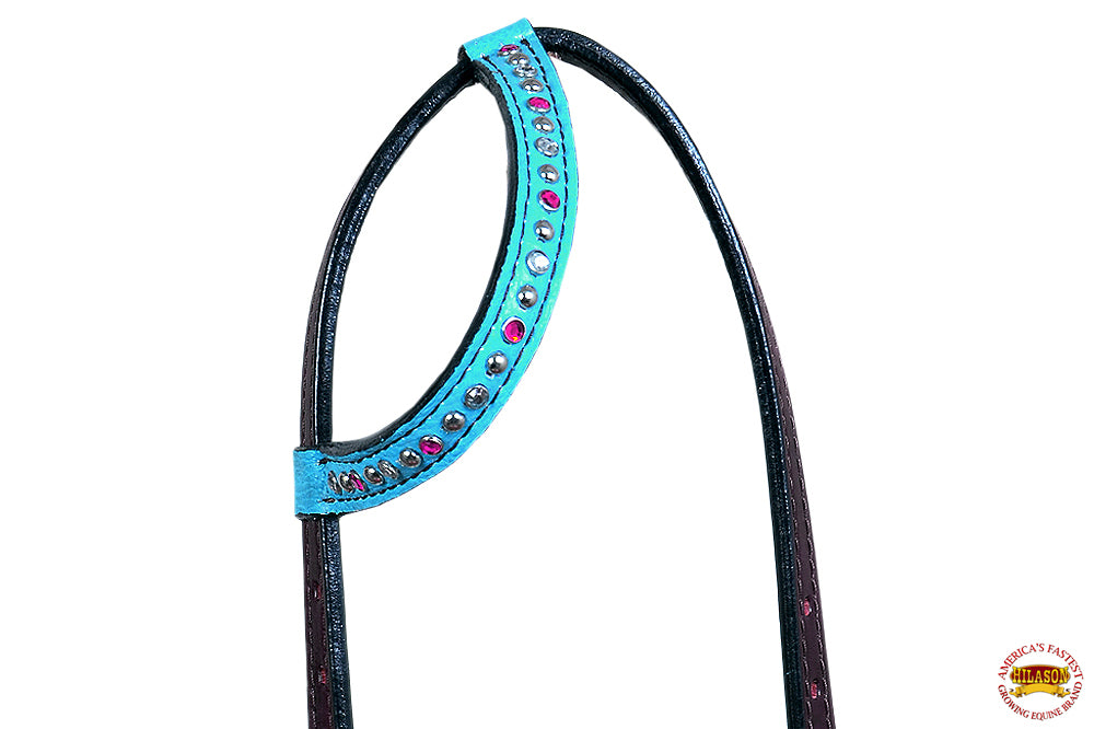 HILASON Western Horse Headstall Tack Genuine American Leather Dark Brown