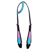 HILASON Western Horse Headstall Tack Genuine American Leather Dark Brown