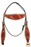 HILASON Western Horse Headstall Tack Genuine American Leather Tan