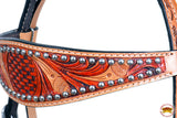 HILASON Western Horse Headstall Tack Genuine American Leather Tan