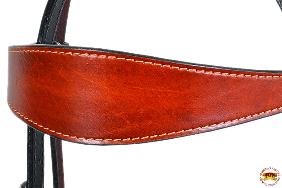 HILASON Western Horse Headstall & Breast Collar Set Tack Genuine American Leather Plain Mahogany