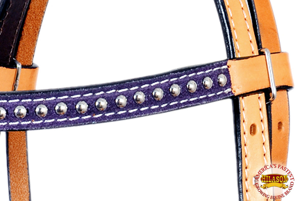 HILASON Western Horse Headstall Tack Genuine American Leather Tan