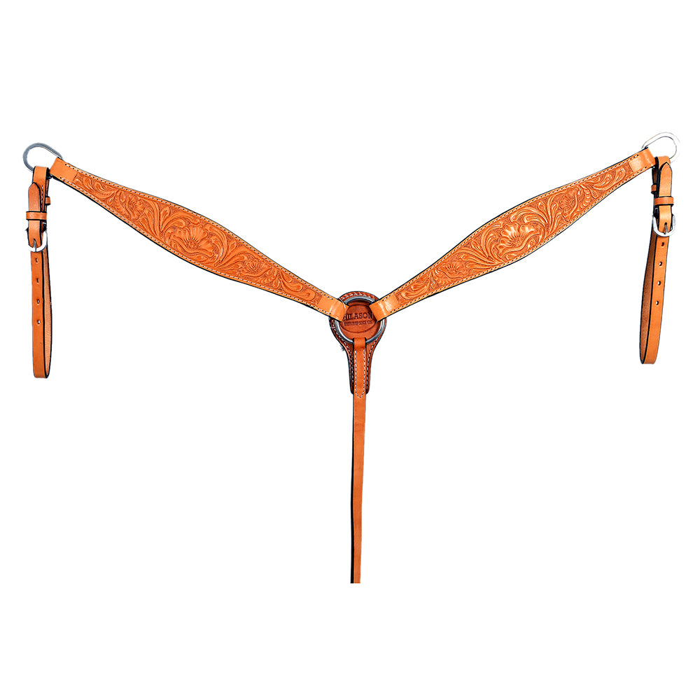 HILASON Western Genuine Leather Horse Breast Collar Tack Tan Floral