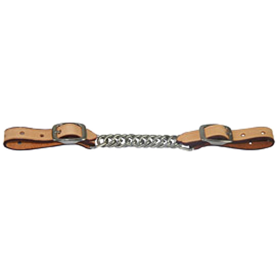 5/8" HILASON Western Latigo Leather Flat Twisted Curb Chain Strap Rustic - Uhorse