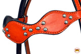 HILASON Western Genuine Leather Horse Headstall Tack Mahogany